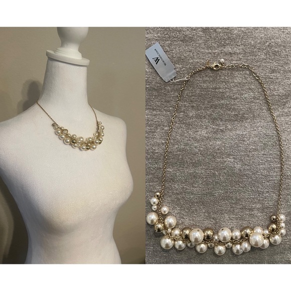 Worthington Jewelry - ⭐️NEW Worthington Elegant Imitation Pearl Cluster Gold Tone Chain Necklace